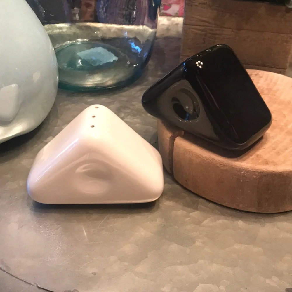Mid Century Modern Triangle Salt & Pepper Shaker